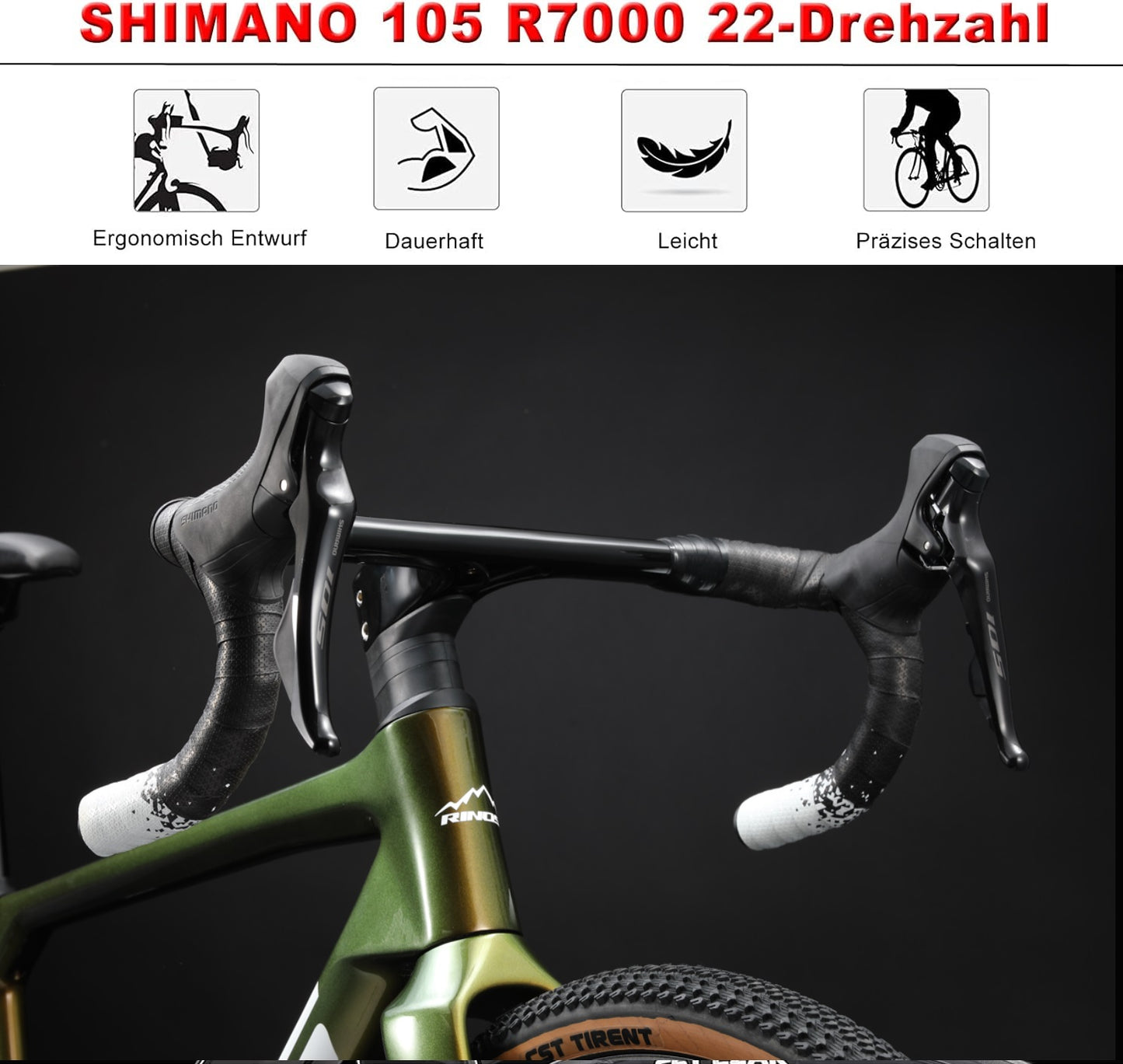 RINOS Gravelcykler Carbon Sandman3.0 Shimano R7000