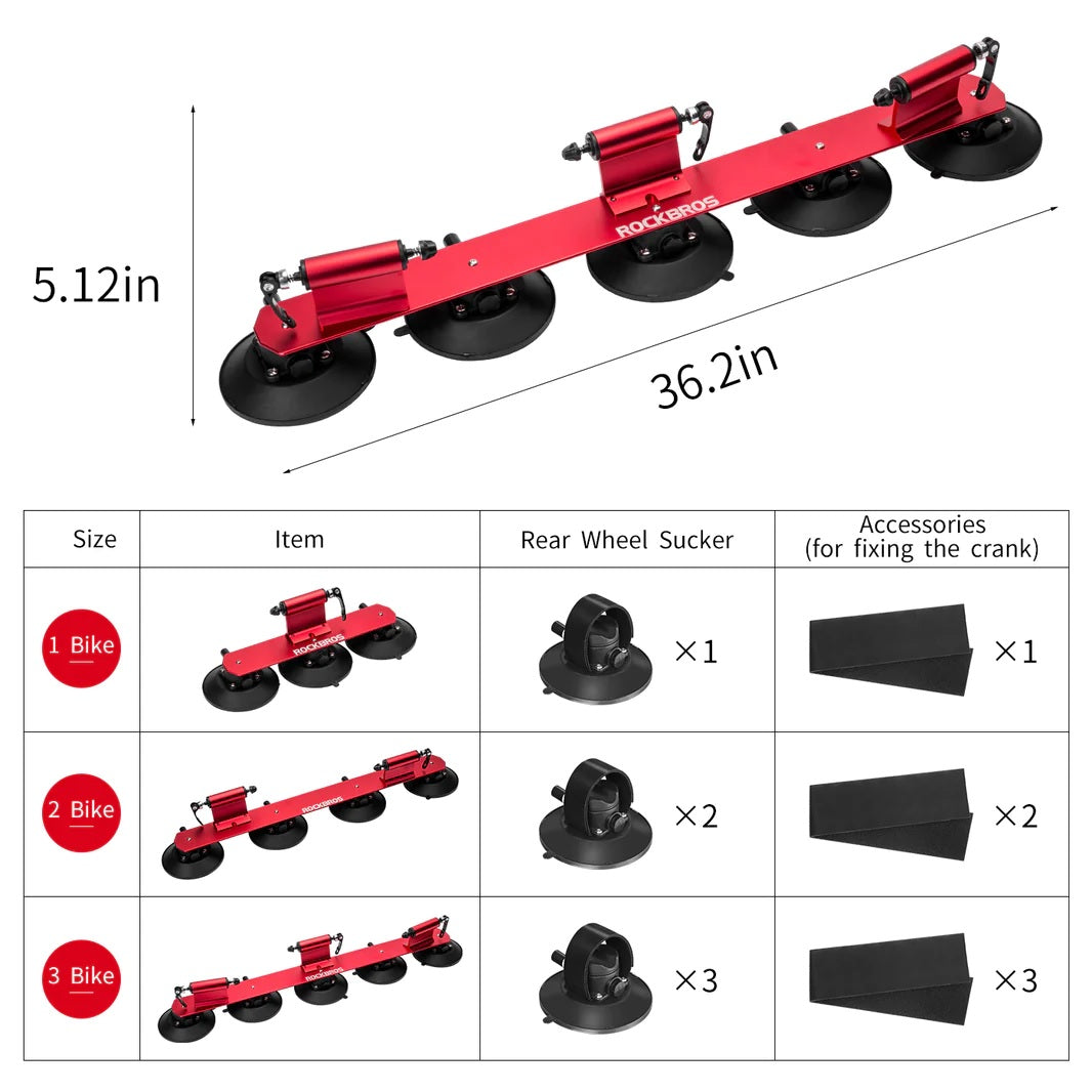 ROCKBROS XP100 cykelställ takräcke snabb montering för 1-3 cyklar