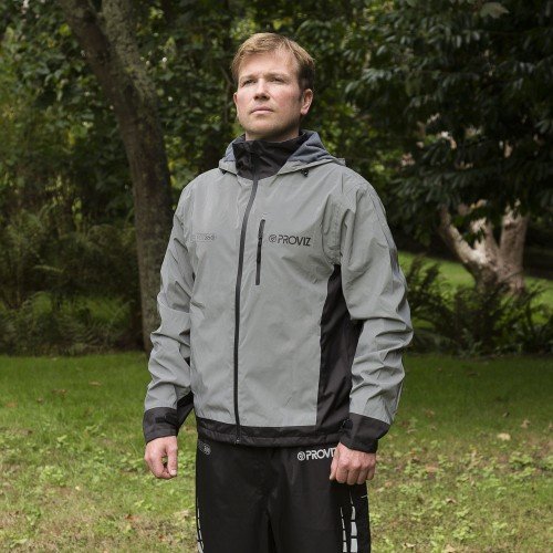 PROVIZ OUTDOOR JACKET Reflektierende fleecegefütterte Herren Jacke mit Kapuze