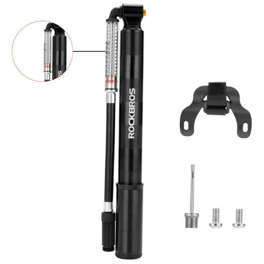 ROCKBROS cykelpump 130 PSI MTB luftpump med tryckmätare minicykelpump BMX