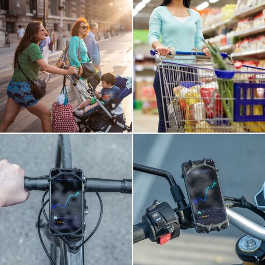 ROCKBROS mobiltelefonhållare cykel 360° vridbar mobiltelefonhållare för 4,0-6,8" smartphone