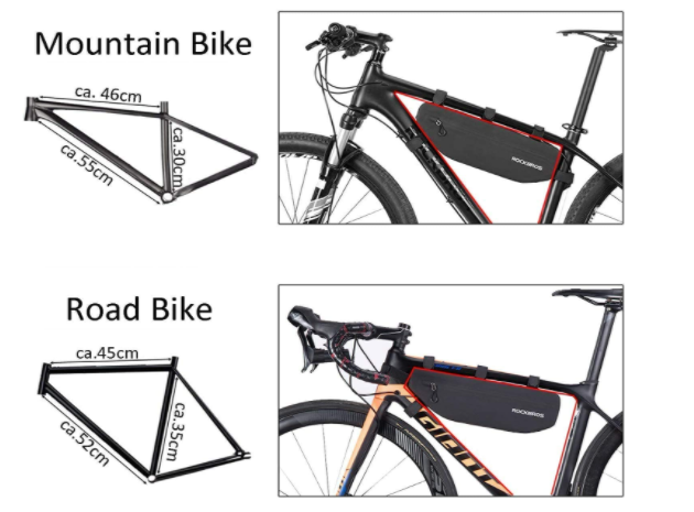 ROCKBROS AS-0433 cykelramväska triangelväska ca.3L/4L svart