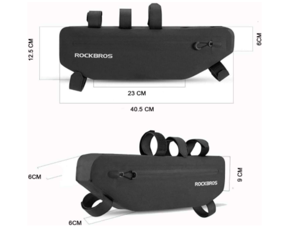 ROCKBROS AS-0433 cykelramväska triangelväska ca.3L/4L svart