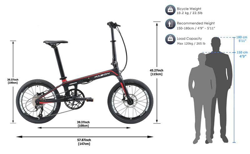 CARBO City hopfällbar cykel Carbon Shimano Altus 9S 20 tum