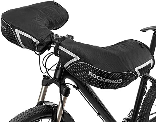 ROCKBROS styrmanschetter styrhandskar för cykel motorcykel skoter fodrad vindtät vattenavvisande reflex