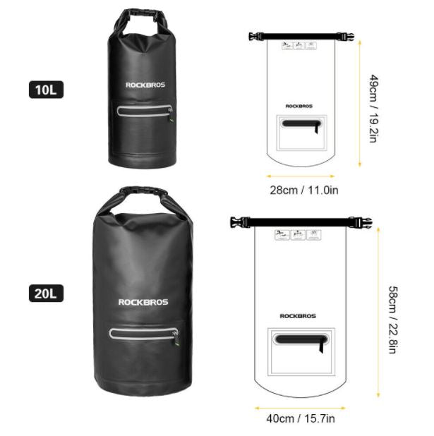 ROCKBROS drybag bag duffelbag vattentät 5L10L 20L 30L 40L rullväska