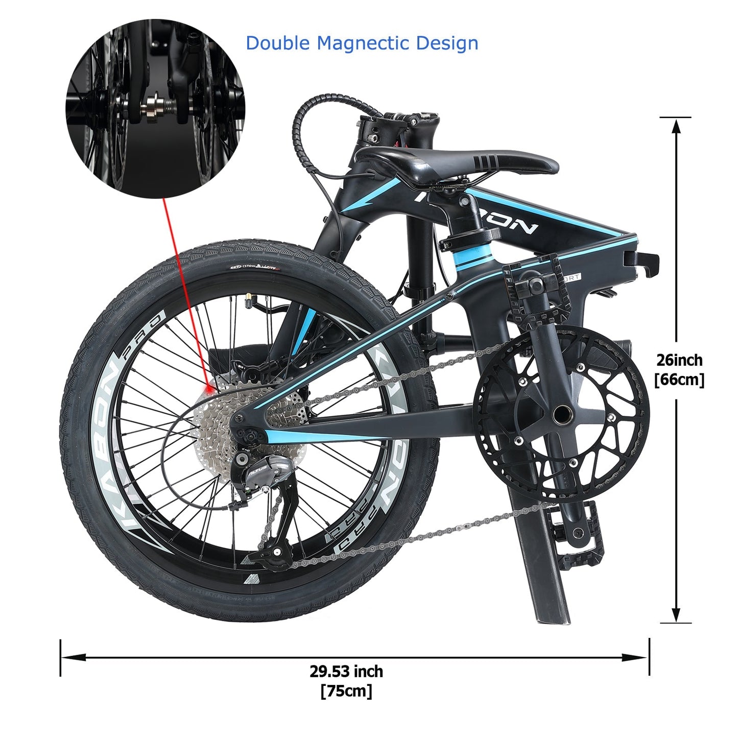 CARBO City hopfällbar cykel Carbon Shimano Altus 9S 20 tum