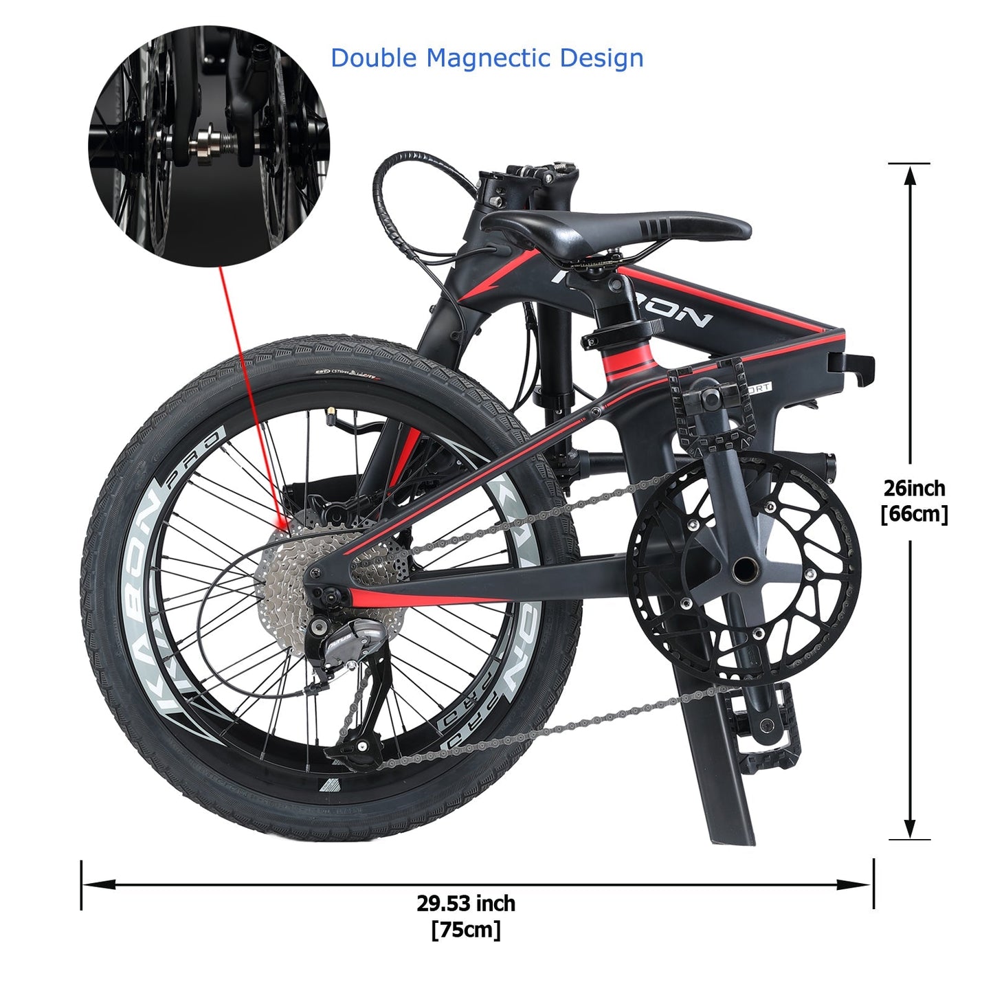 KABON City hopfällbar cykel Carbon Shimano Altus 9S 20 tum