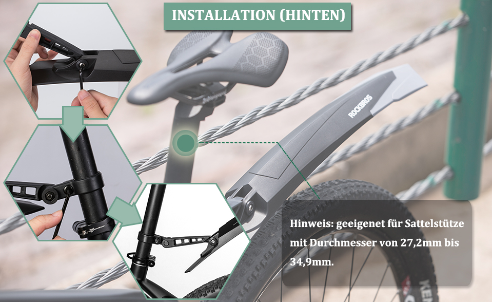 ROCKBROS cykel stänkskärm set stänkskärm 26/27,5/28 tum MTB cykel stänkskärm