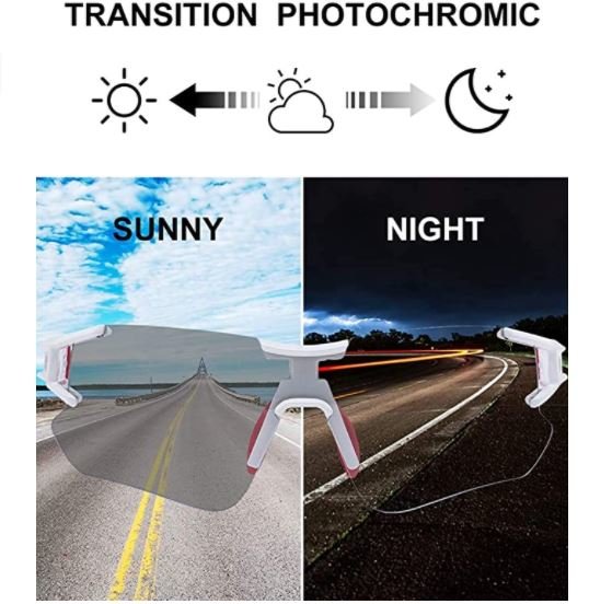 ROCKBROS 10125 Photochromic Cykelglasögon Transparent Självfärgande