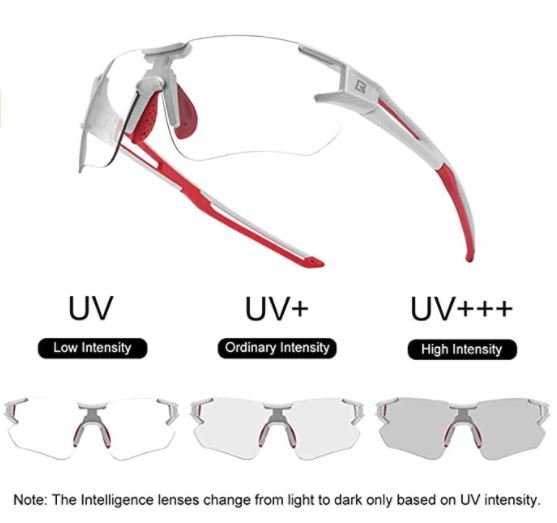 ROCKBROS 10125 Photochromic Cykelglasögon Transparent Självfärgande