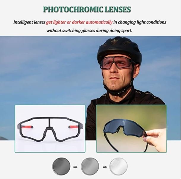 ROCKBROS 10181 Cykelglasögon Photochromic UV400 Skydd Photochromic