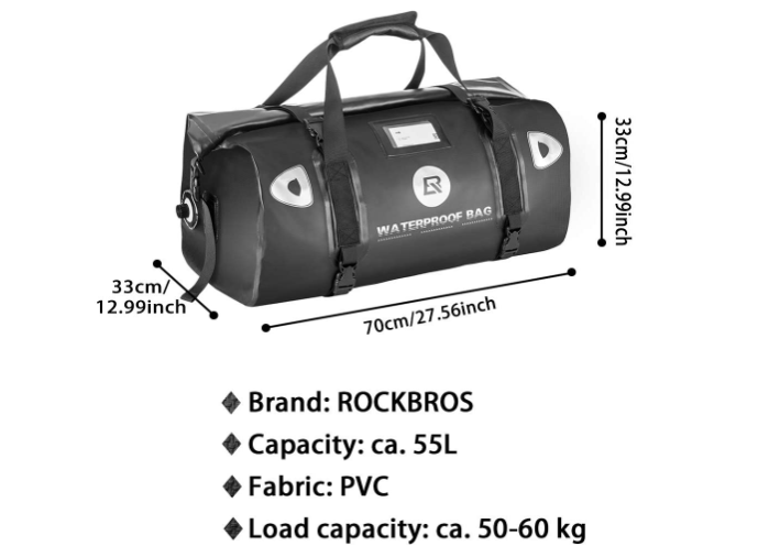 ROCKBROS AS-005 motorcykelväska bagagerullsvansväska