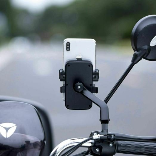 ROCKBROS mobiltelefonhållare motorcykel backspegel/styre mobiltelefonhållare 360° vridbar