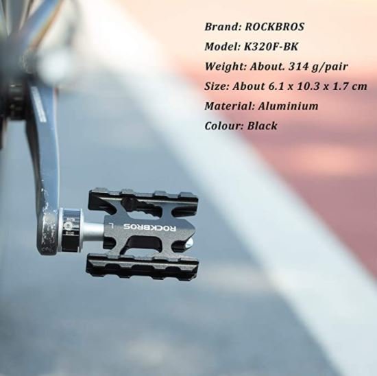 ROCKBROS K320F-BK Quick Release Pedaler 9/16 tum