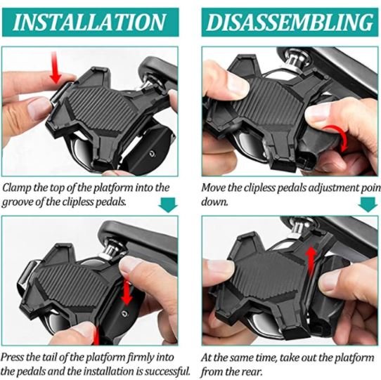 ROCKBROS PP20 cykelpedaladapter för clipless pedal SPD-SL/KEO svart 1 par