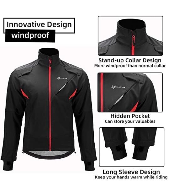 ROCKBROS YPW021 Vinterjacka Cykeljacka herr Vattentät Windbreaker M-4XL