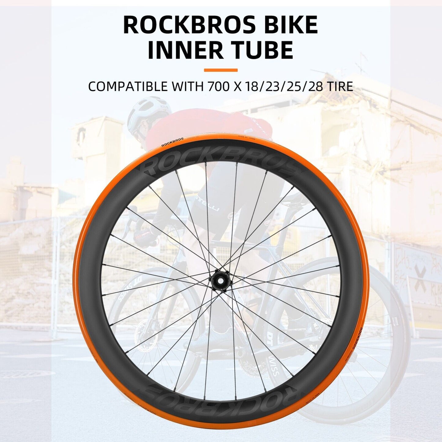 ROCKBROS cykelrör 700 x 18-32C 35g TPU Presta ventil landsvägscykel