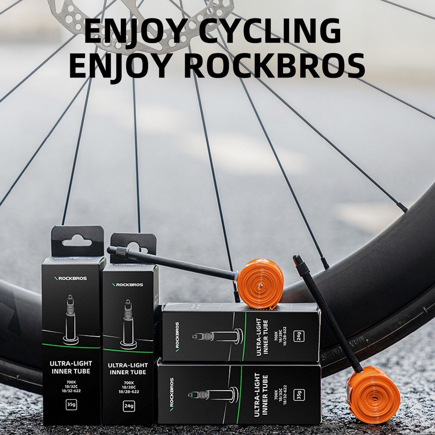 ROCKBROS cykelrör 700 x 18-32C 35g TPU Presta ventil landsvägscykel